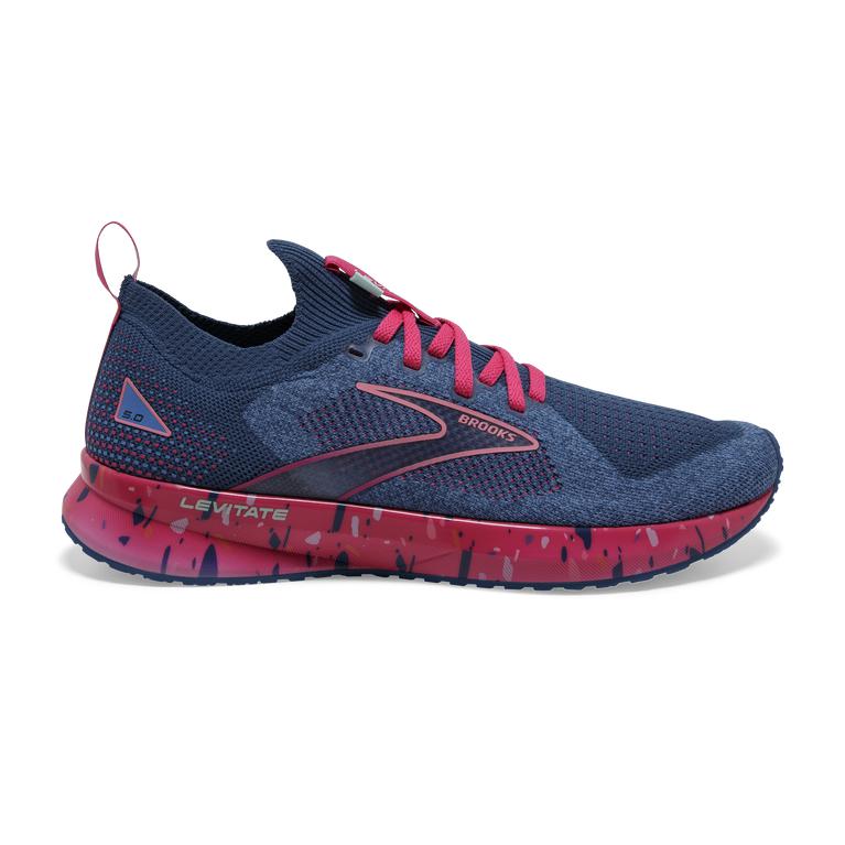 Brooks Levitate StealthFit 5 Energy-Return Women's Road Running Shoes - Blue/Beetroot/Plume (35168-H